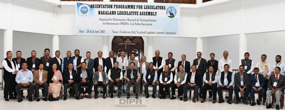 Members of the Nagaland Legislative Assembly during the 2-day orientation programme for legislators which got underway at conference hall, NLA Secretariat on April 25. (DIPR Photo)